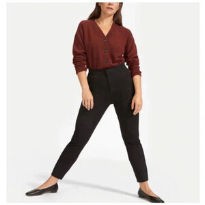 Everlane The Fixed-Waist Work Pant in Black Size 10 NWT New